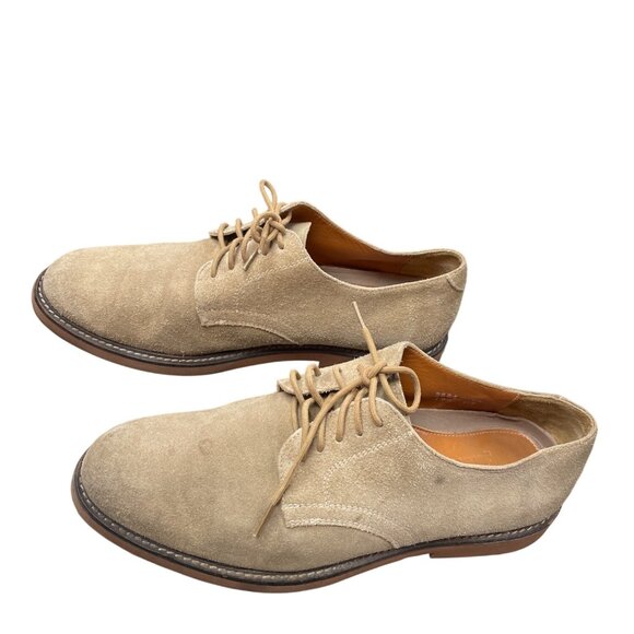 David Wilson Mens tan suede Lace-Up Oxfords dress shoes Size 9.5D SKU 9436 - Picture 3 of 14